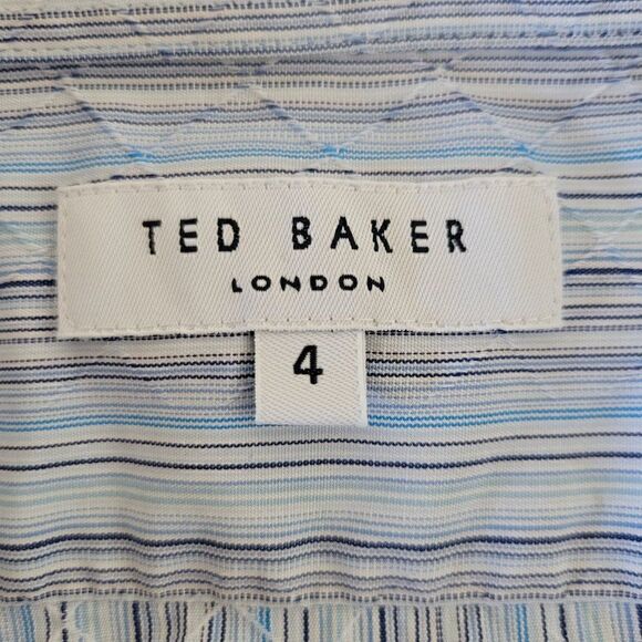 Ted Baker Men's Textured  Striped Shirt (Size 4) - Picture 7 of 7
